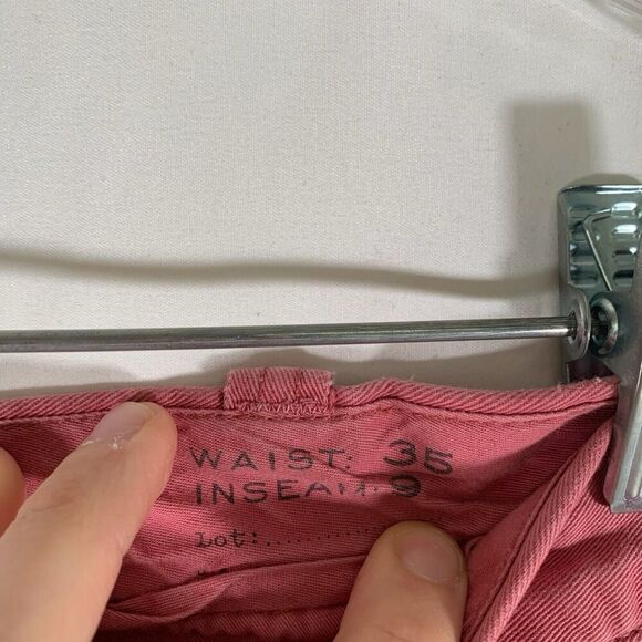 J. Crew Stanton Shorts Men's 34 Solid Red Chino 9" Inseam 100% Cotton - Picture 3 of 7